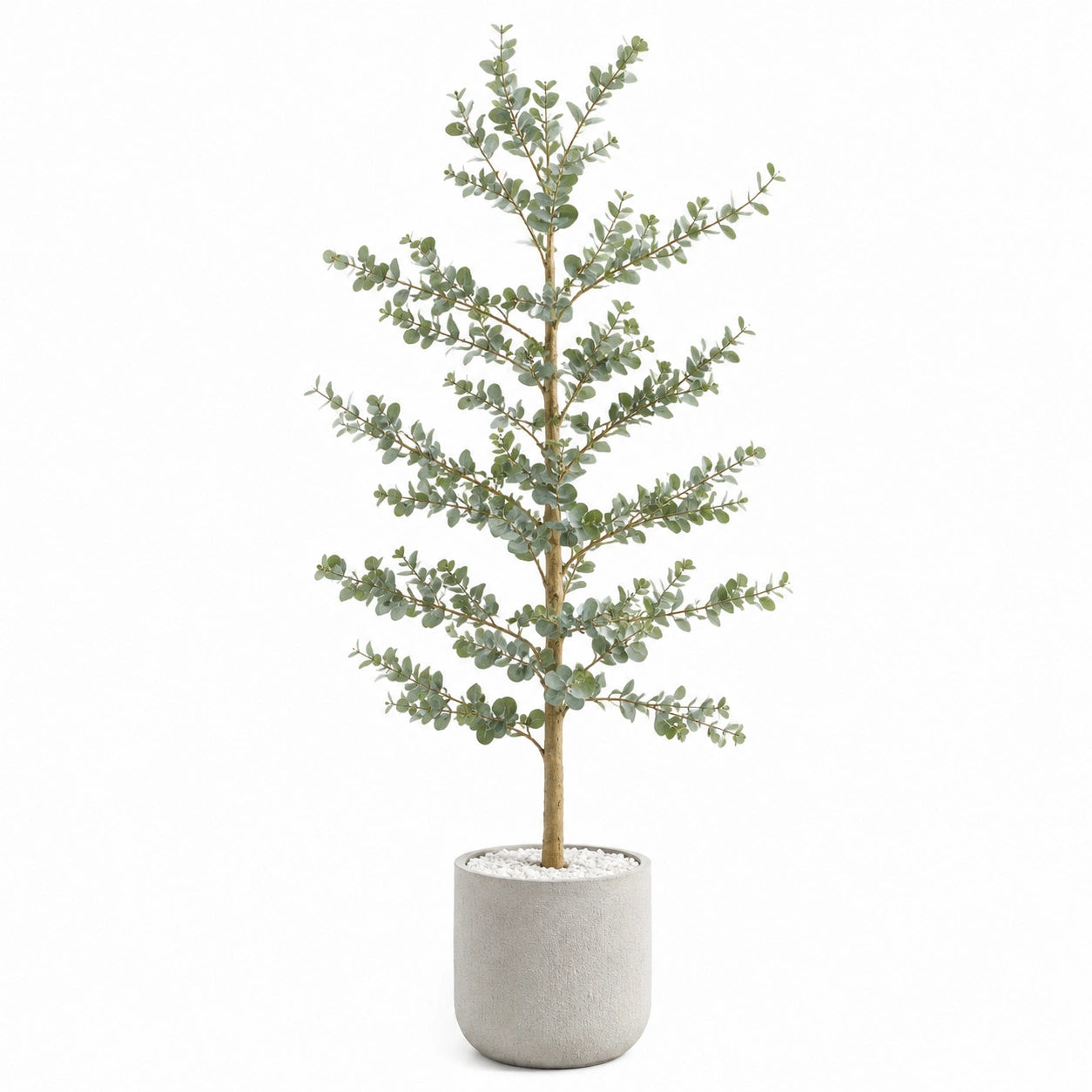 Arbre artificiel eucalyptus 180 cm feuillage vert en pot style naturel