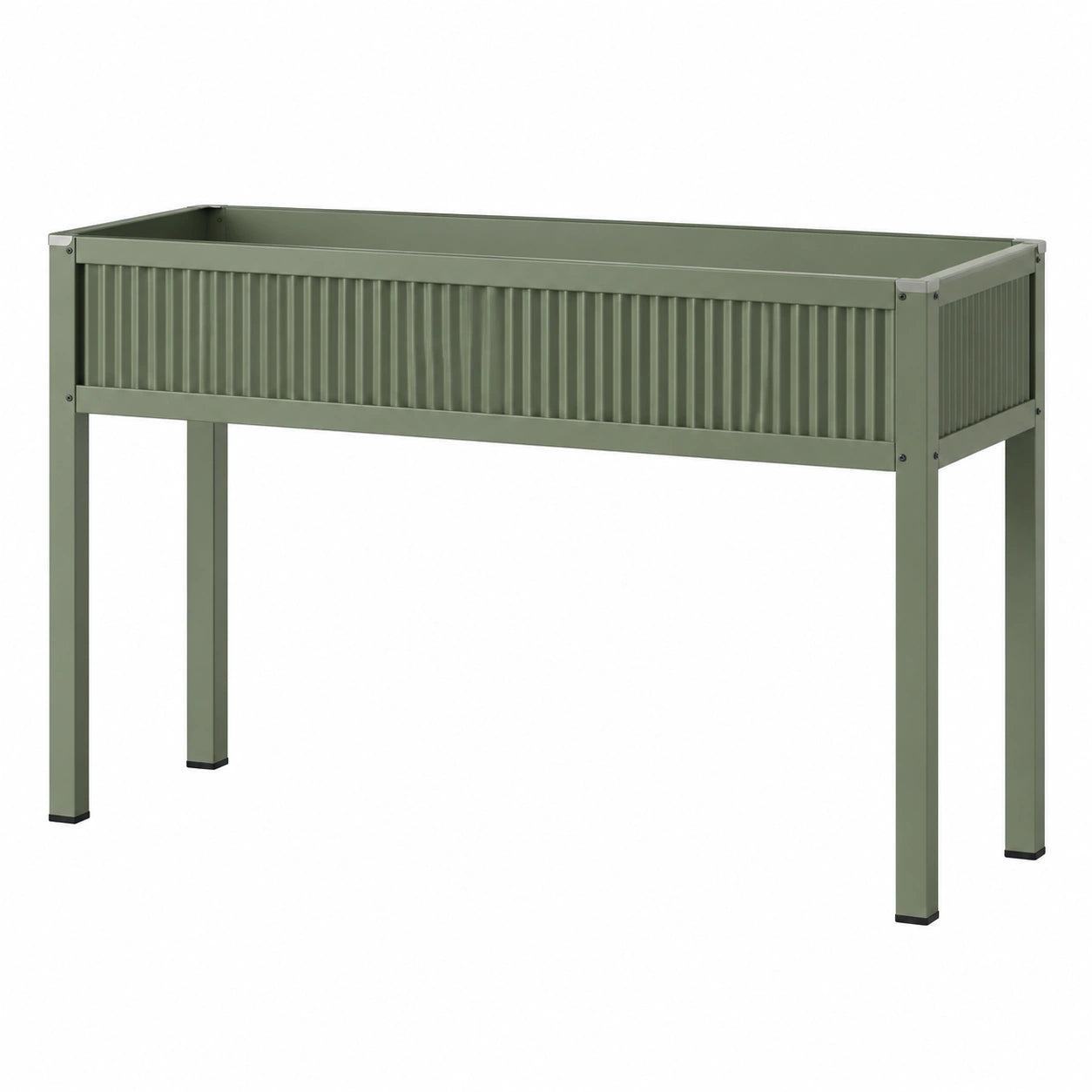Jardinière surélevée 100 x 40 x 80 cm en métal vert pour culture extérieure