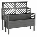 Jardinière surélevée 120 x 40 x 150 cm en acier gris anthracite avec treillis décoratif