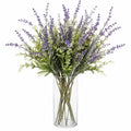 Bouquet de fleurs artificielles 65 cm lavande violet et vert en plastique décoratif