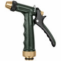 Pistolet d'arrosage compact en plastique vert et laiton à jet réglable