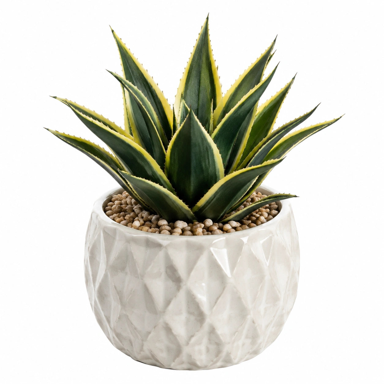Plante grasse artificielle en pot 30 cm plastique vert et jaune décoration intérieure réaliste